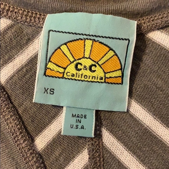 C&C California Gray and White Striped top - Picture 3 of 4